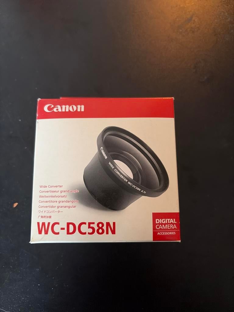 Canon WC-DC58N 0.7x Groothoek Converter Lens, Ophalen of Verzenden, Zo goed als nieuw, Groothoeklens