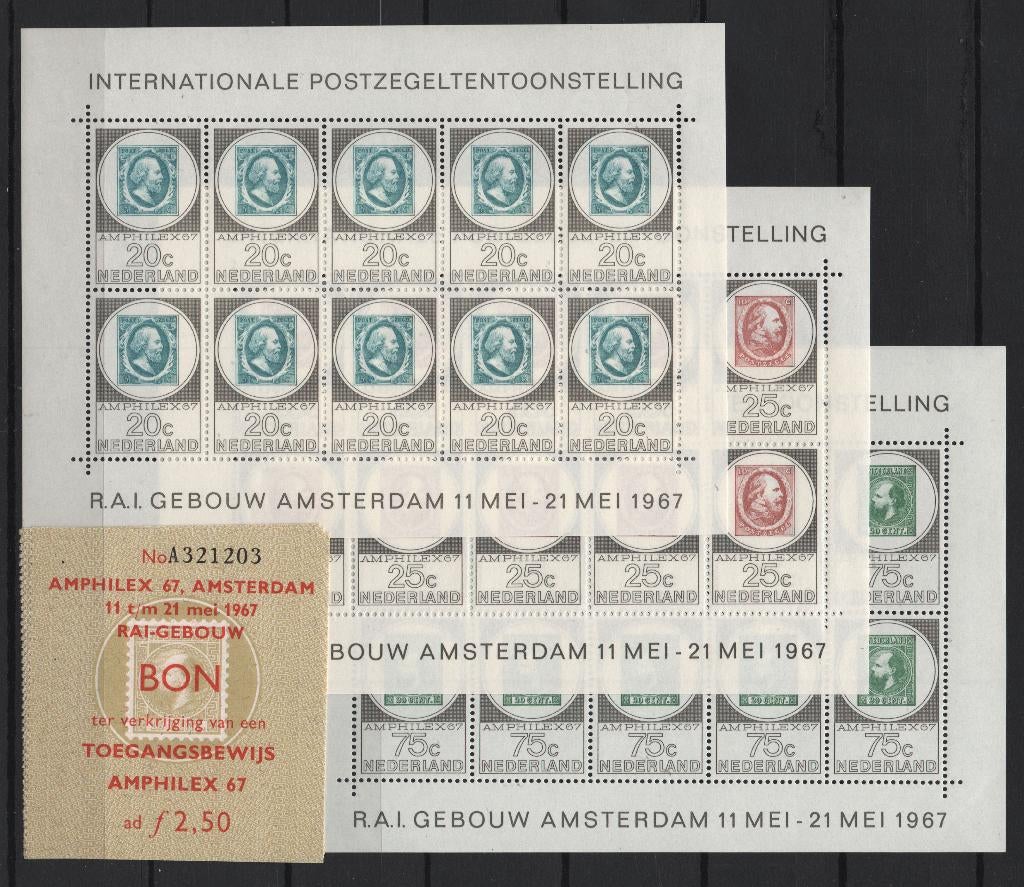 AMPHILEX blokken POSTFRIS (incl. toegangsbewijs Cat.€ 60,-), Ophalen of Verzenden, T/m 1940, Postfris