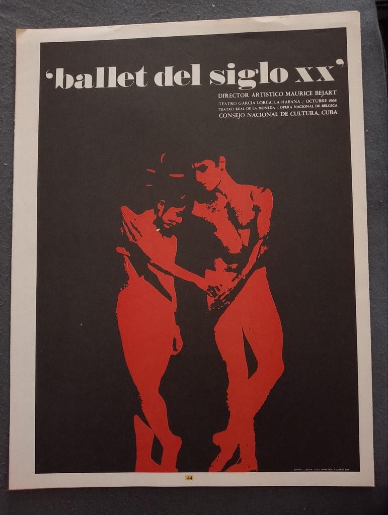 Ballet del Siglo XX Poster Cuba - Maurice Béjart, Verzamelen, Ophalen of Verzenden, A1 t/m A3, Overige onderwerpen, Rechthoekig Staand