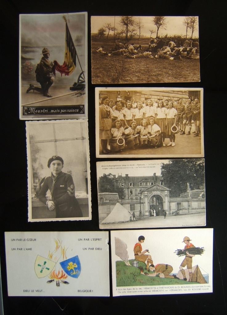 7 scouting padvinders ansichtkaarten België WOI e.a., Verzamelen, Scouting, Verzenden, Gebruikt, Overige typen