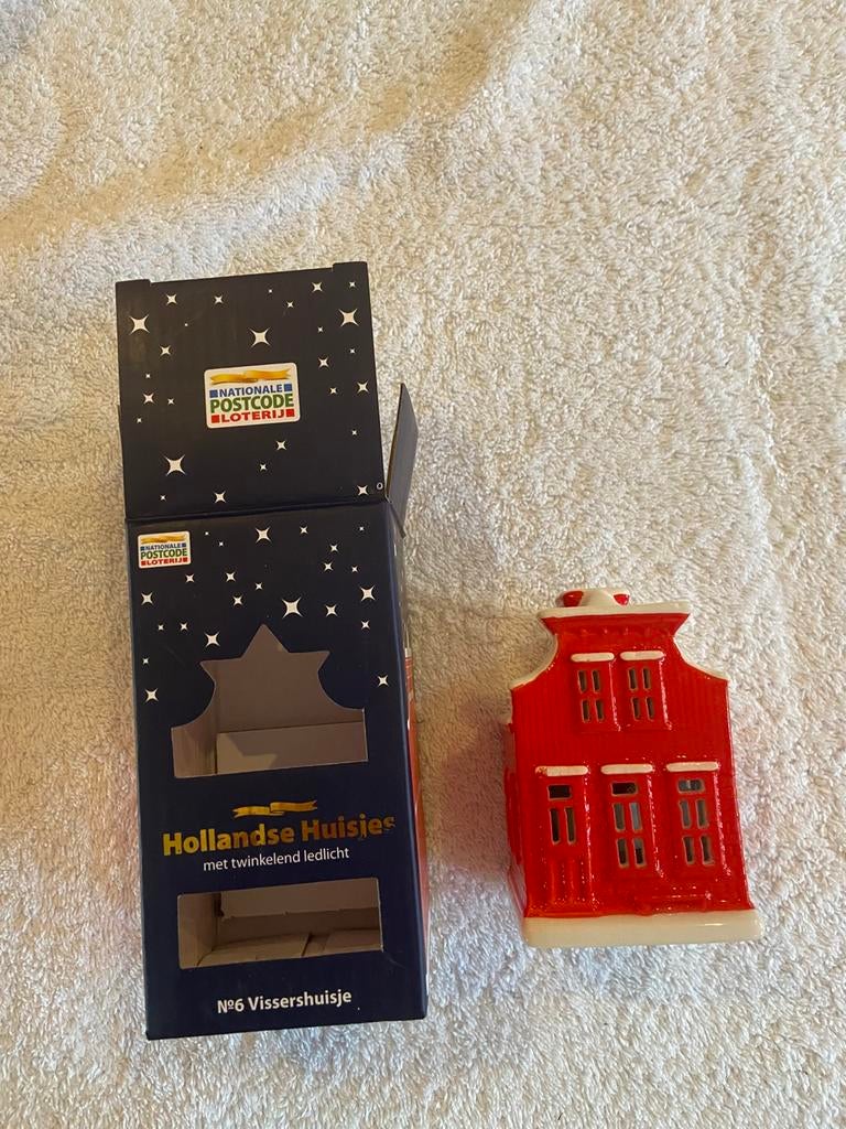 Vissershuisje postcodeloterij 6 waxinelichtje, Diversen, Kerst, Ophalen of Verzenden, Nieuw