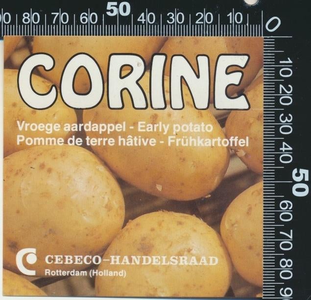 Sticker: Corine - Vroege aardappel - Cebeco Handelsraad, Ophalen of Verzenden, Zo goed als nieuw, Bedrijf of Vereniging