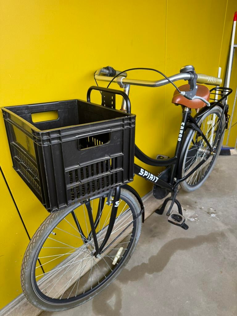 Omafiets 28 inch Zwart Cargo Spirit, Ophalen, Zo goed als nieuw, 4 kinderen of meer, Overige merken