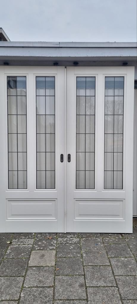 2 mooie sets ensuite schuifdeuren met glas in lood ramen, Hobby en Vrije tijd, Overige Hobby en Vrije tijd, Ophalen