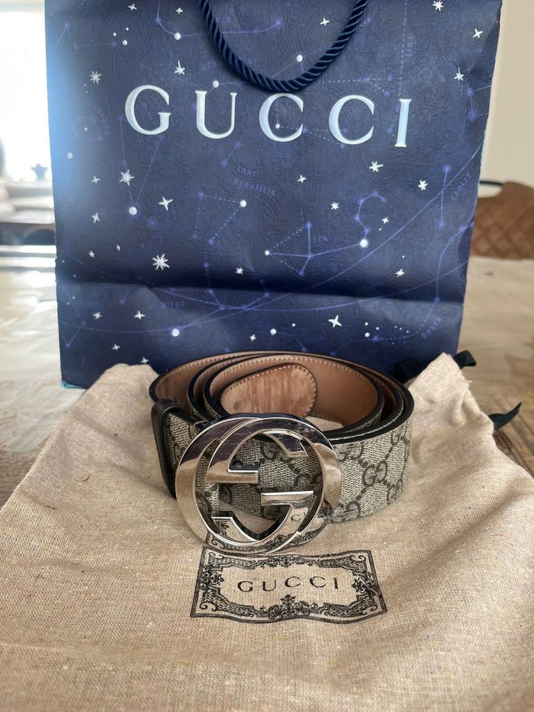 Gucci riem met GG logo gesp, Echt leder, Heupriem, Ophalen of Verzenden, Gedragen