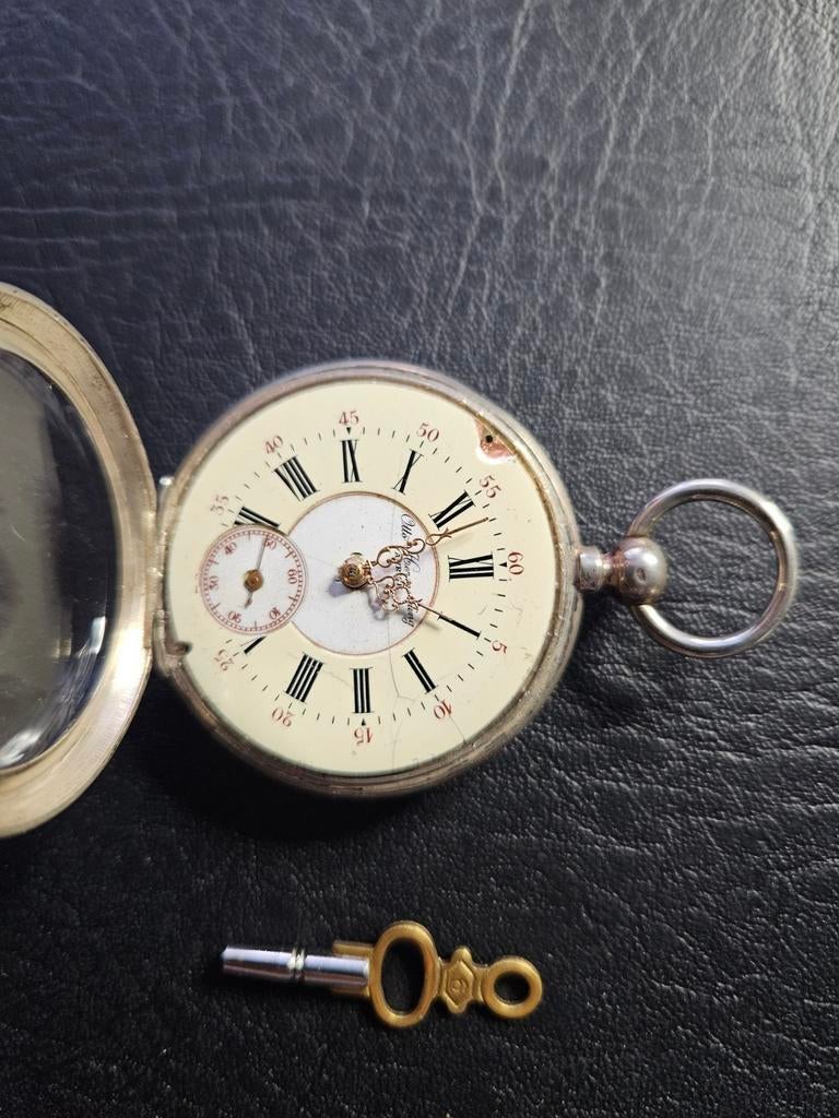 Zakhorloge rond 1900, Sieraden, Tassen en Uiterlijk, Horloges | Antiek, Ophalen of Verzenden, Zilver, Overige merken