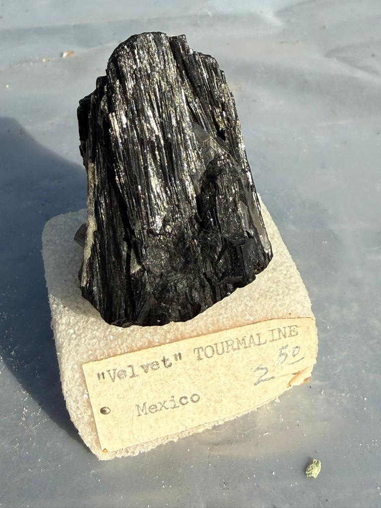 Zwarte toermalijn op kwarts - Mexico, Ophalen of Verzenden