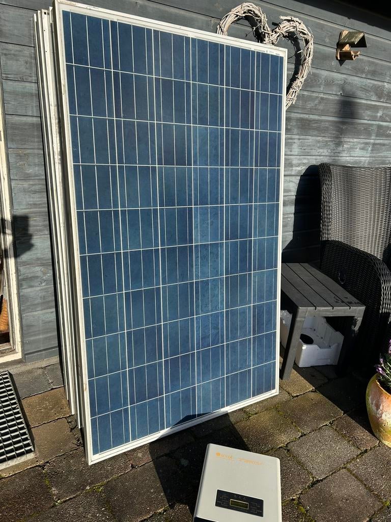 Omnik omvormer + 9 zonnepanelen, Doe-het-zelf en Verbouw, Zonnepanelen en Toebehoren, Ophalen, Gebruikt, Compleet systeem, 200 wattpiek of meer