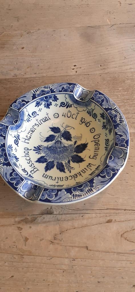 Nijmegen, Delfts blauwe asbak, Antiek en Kunst, Antiek | Keramiek en Aardewerk, Ophalen of Verzenden