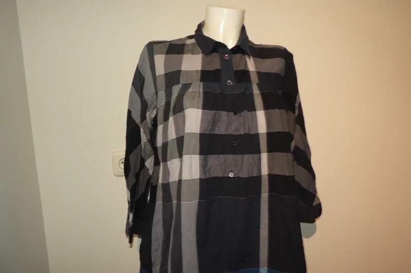 Burberry Brit tuniek in grote ruit blauw tinten deel knopenL, Overige kleuren, Verzenden, Maat 42/44 (L), Zo goed als nieuw