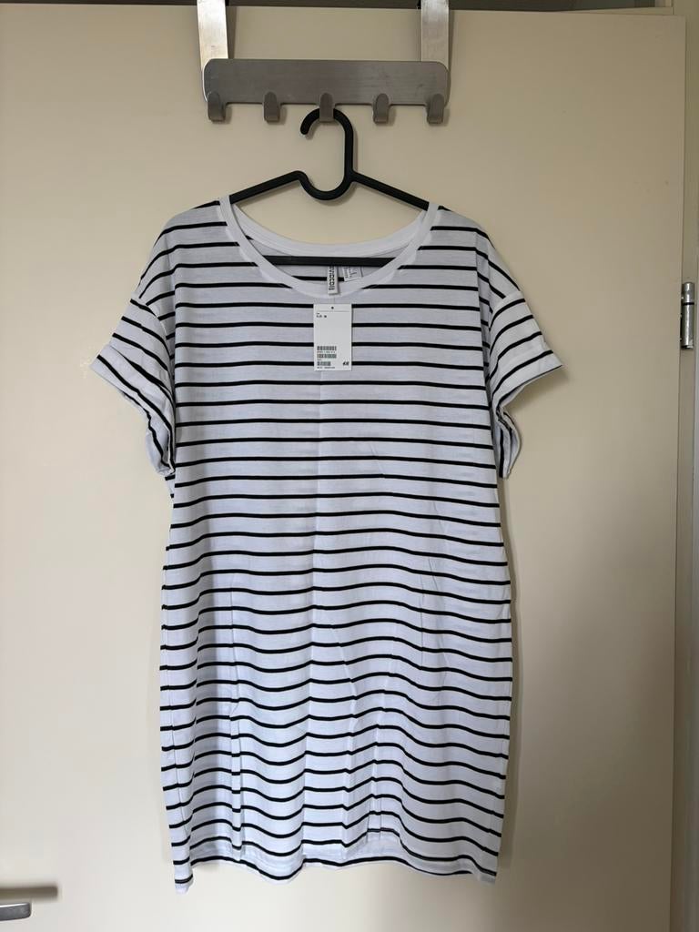 Nieuwe top H&M wit gestreept lang maat M, Maat 38/40 (M), Wit, Nieuw, Ophalen of Verzenden
