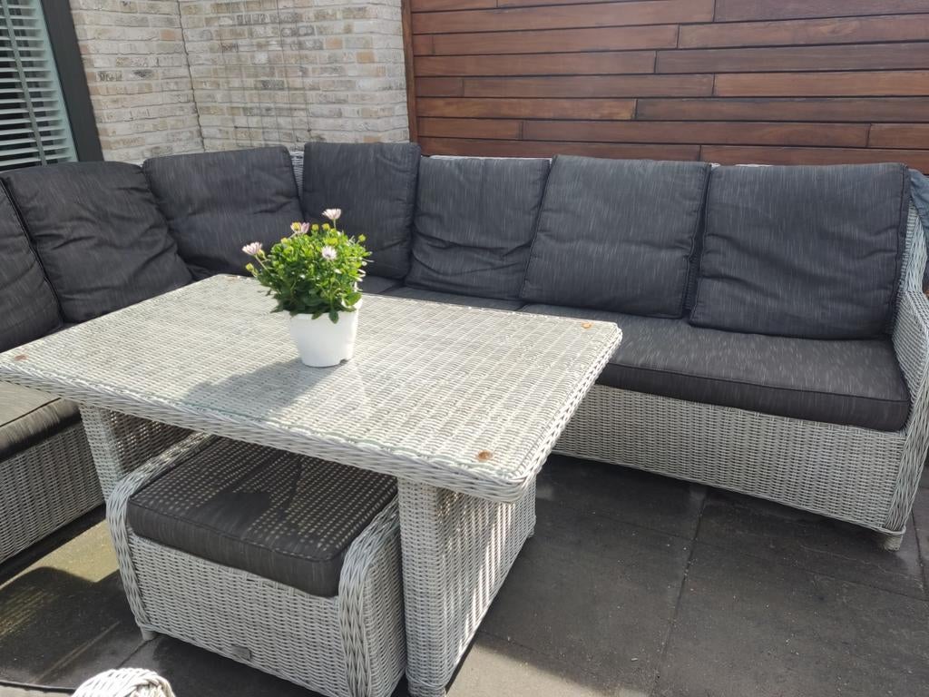 8-persoons verstelbare rotan tuinset, Ophalen, Bank, Rotan, Meer dan 8 zitplaatsen