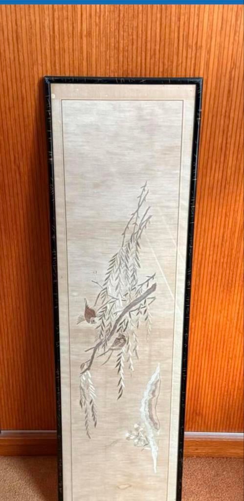 Antiek japans  zijde scroll schilderij, Ophalen