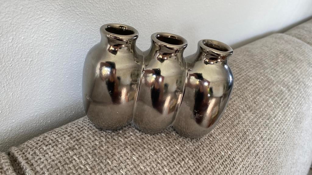 decoratieve vaasjes rvs vaas, Antiek en Kunst, Ophalen of Verzenden