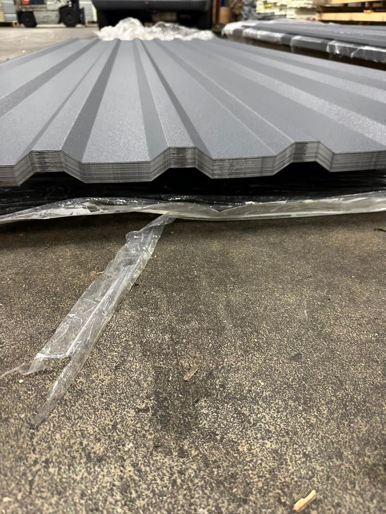 Stalen damwand dakplaat 7016, Zo goed als nieuw, 15 m² of meer, Metaal, Grijs