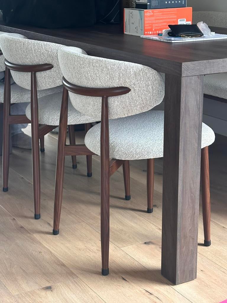 Eetkamerstoel Lodge Linen 110 Manto, Ophalen, Japandi, Wit, Nieuw