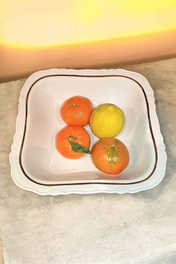 Vintage Spenzo Porseleinen Schaal met Gouden Rand, Huis en Inrichting, Ophalen of Verzenden, Overige stijlen, Porselein, Schaal of Schalen