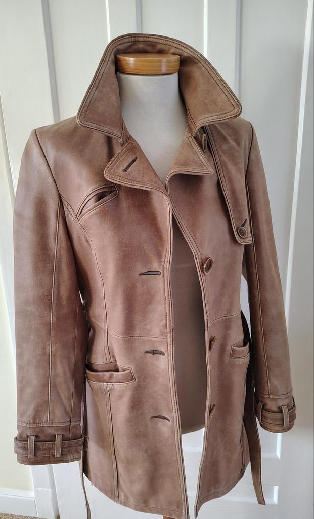 Arma leren trench jas - M38, Kleding | Dames, Maat 38/40 (M), Bruin, Ophalen of Verzenden, Arma Collection