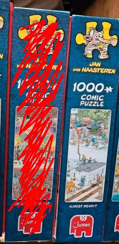 10 Jan van Haasteren puzzels, Ophalen, 500 t/m 1500 stukjes, Zo goed als nieuw, Legpuzzel
