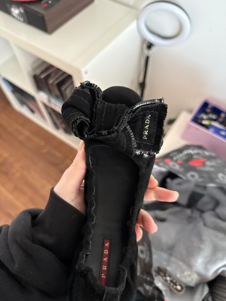 Prada Ballerina's, Prada, Zwart, Zo goed als nieuw, Ballerina's