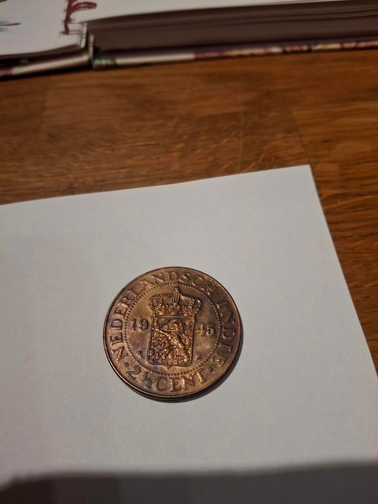 Nederlandsch  Indie  munt   1945, Ophalen of Verzenden, Koningin Wilhelmina, Overige waardes