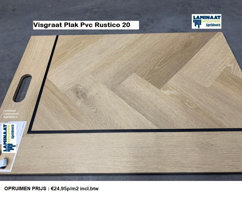 Koopzondag Visgraat Plak Pvc Beige Oak Toplaag 0,55, 75 m² of meer, Nieuw, Bruin, Laminaat