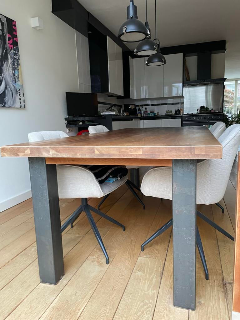 Massief Kersenhouten Tafel 220x100cm - ZGAN, Huis en Inrichting, Tafels | Eettafels, Ophalen, 100 tot 150 cm, 200 cm of meer, Zo goed als nieuw