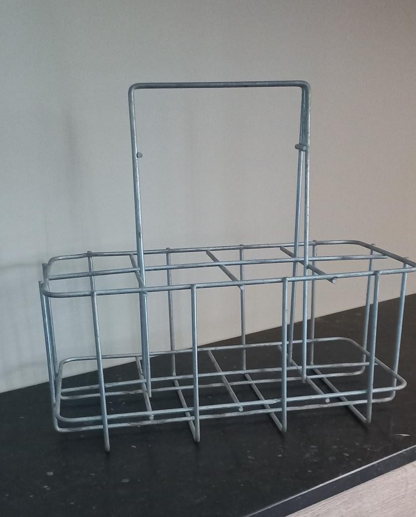 Vintage IJzeren Flessenrek Brocante Stijl, Ophalen of Verzenden, Gebruikt