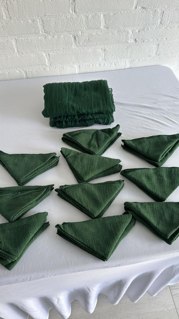 Groene Servetten Set, Huis en Inrichting, Keuken | Bestek, Ophalen of Verzenden, Gebruikt, Overige materialen, Los bestek