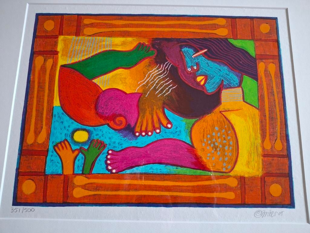 Kleurrijke zeefdruk Clemens Briels, Antiek en Kunst, Kunst | Litho's en Zeefdrukken, Ophalen