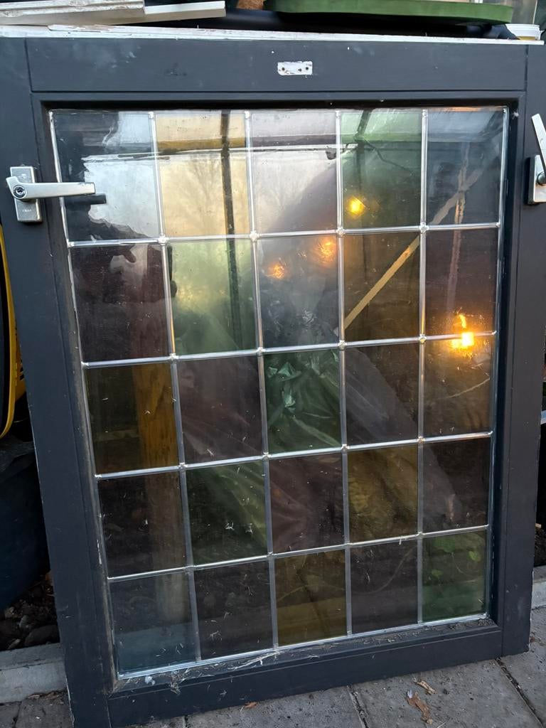 Glas in lood raam, Doe-het-zelf en Verbouw, Glas en Ramen, Ophalen, Gebruikt, Glas in lood, 80 tot 120 cm