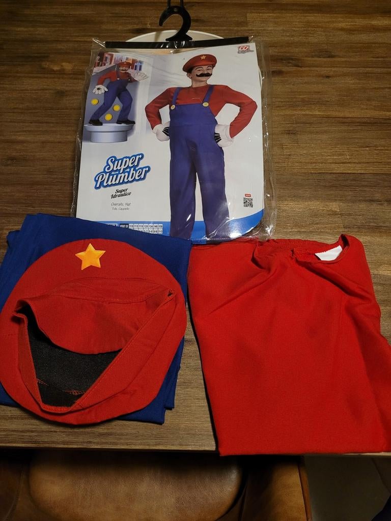 Carnaval Mario Bros Kostuum Maat 158, Ophalen, Zo goed als nieuw, 158 t/m 164, Jongen