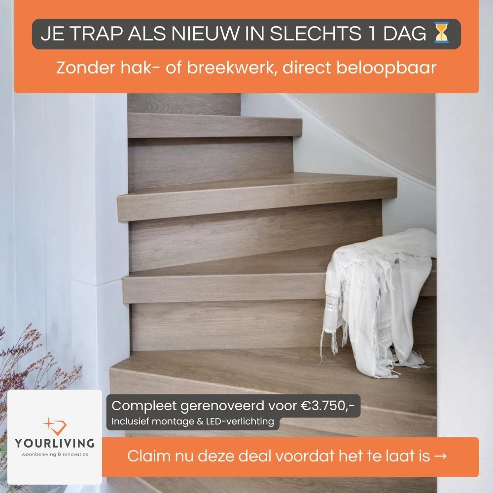 All-in trap renovatie zonder verassingen | incl verlichting, Ophalen, Zo goed als nieuw, Trap, 2 tot 4 meter