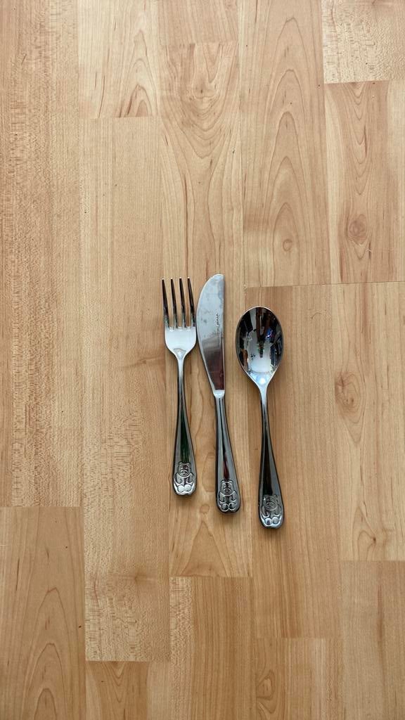 Kinder bestek, Ophalen of Verzenden, Zo goed als nieuw, Rvs of Chroom