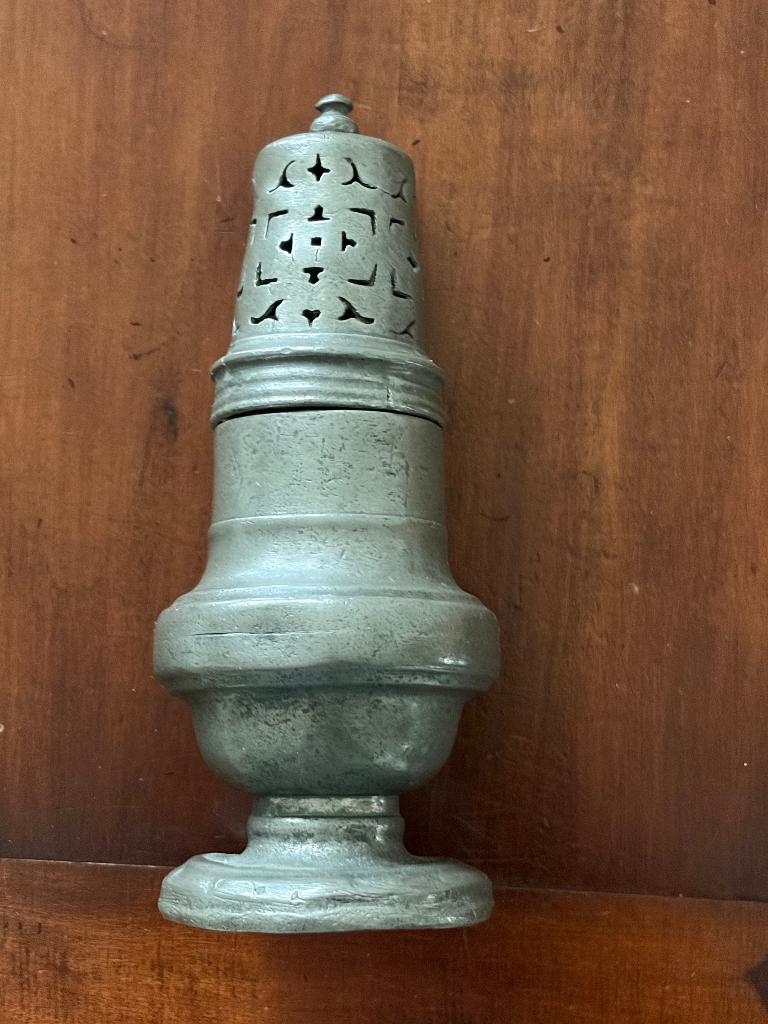 Antieke tinnen zandstrooier, Ophalen of Verzenden