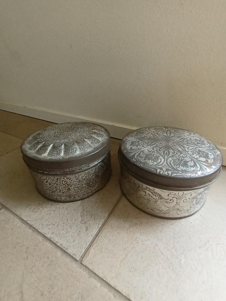 2 zeer oude antieke blikken de Gruyter en Albert Heijn, Ophalen of Verzenden, Gebruikt, Overige