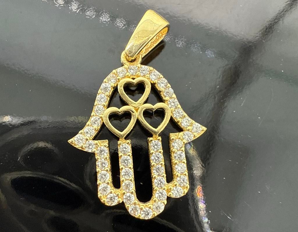 Prachtige 14 karaats gouden fatima hand hanger, Ophalen of Verzenden, Nieuw, Goud, Goud