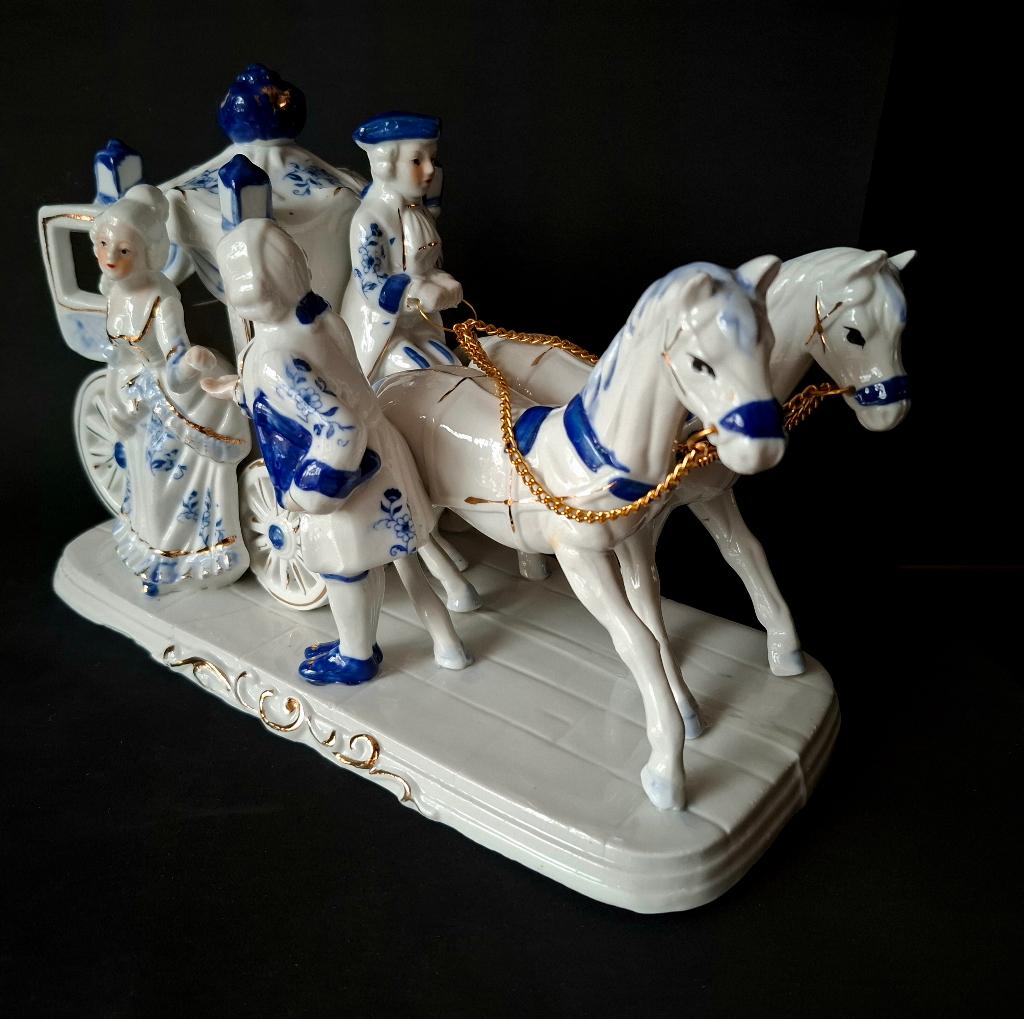 Vintage Grafenthal DDR porseleinen koets beeld, Antiek en Kunst, Ophalen of Verzenden