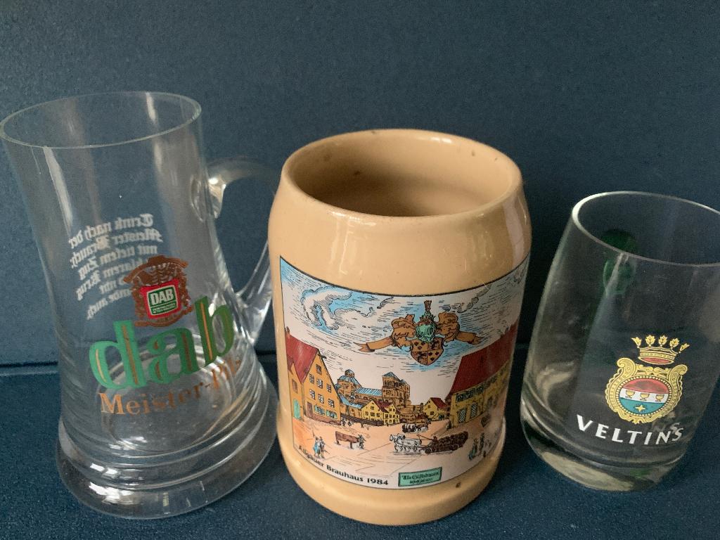 Drie prachtige grote bierpullen, Verzamelen, Biermerken, Ophalen of Verzenden, Zo goed als nieuw, Pul(len), Overige merken
