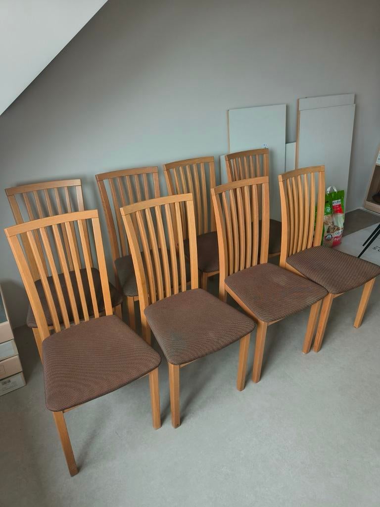 8 Skovby SM66E Eetkamerstoelen - Beukenhout, Ophalen, Gebruikt, Bruin, Scandinavisch