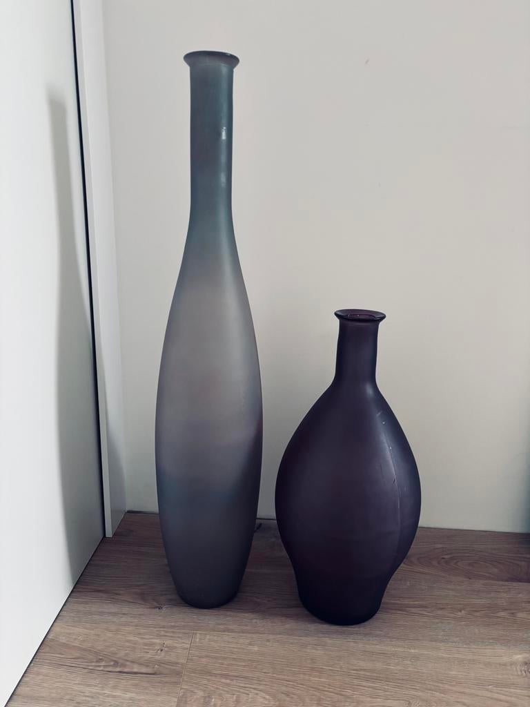 Glazen vazen paars 60 en 100cm, Ophalen, Gebruikt, Overige kleuren, Glas