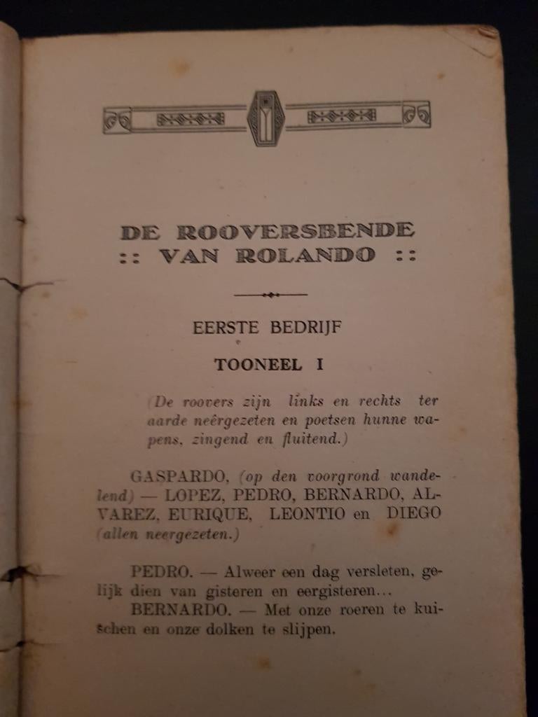 Oude catalogus  TONEEL stuk  "De Roversbende", Verzamelen, Ophalen of Verzenden, 1940 tot 1960, Nederland, Tijdschrift