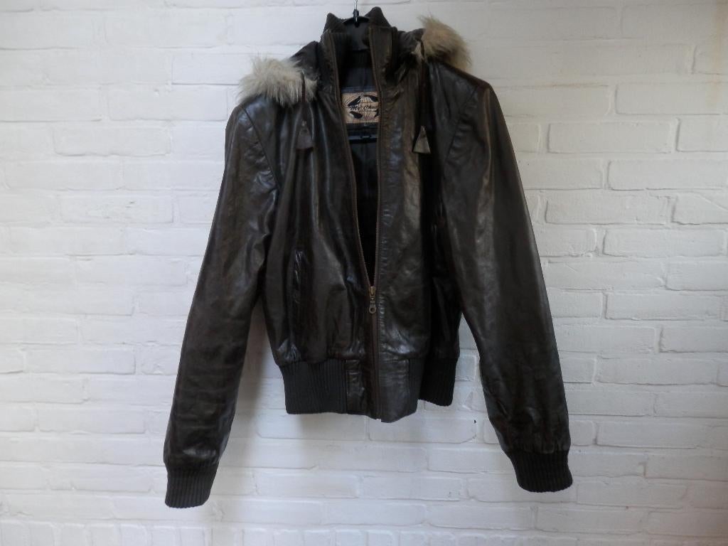 Damesjack merk My Choice, maat L, donker bruin, 100% leer, Ophalen, My choice, Bruin, Maat 42/44 (L)