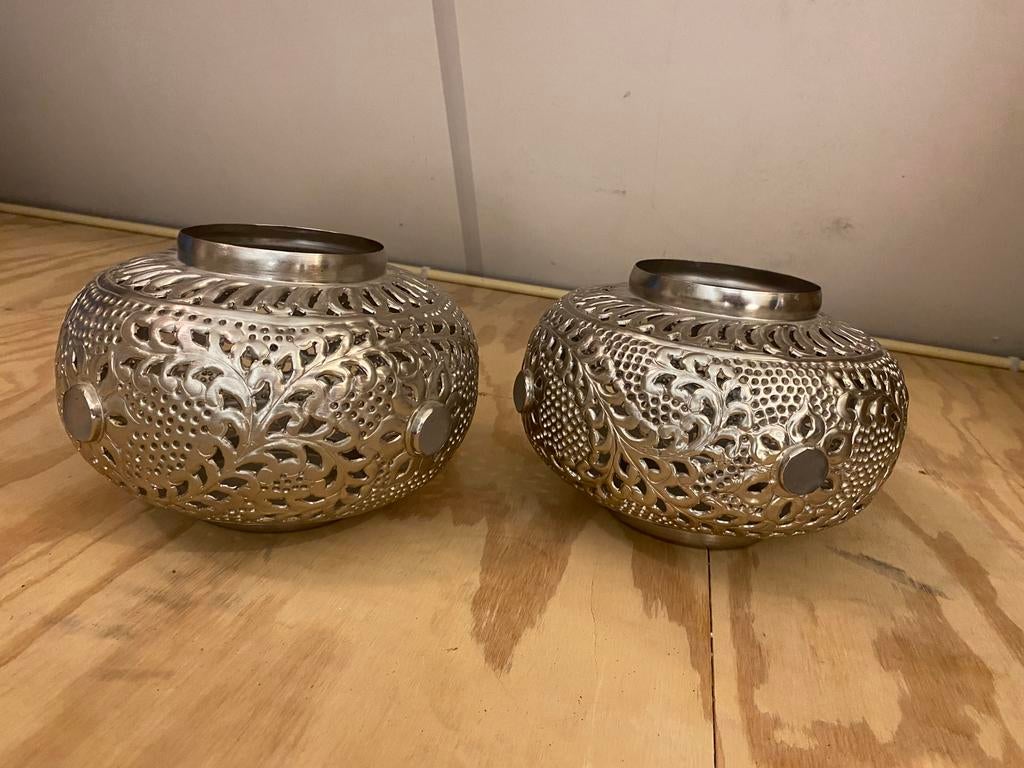 Riviera maison grote waxinelicht houders., Ophalen, Zo goed als nieuw, Overige materialen, 25 tot 50 cm