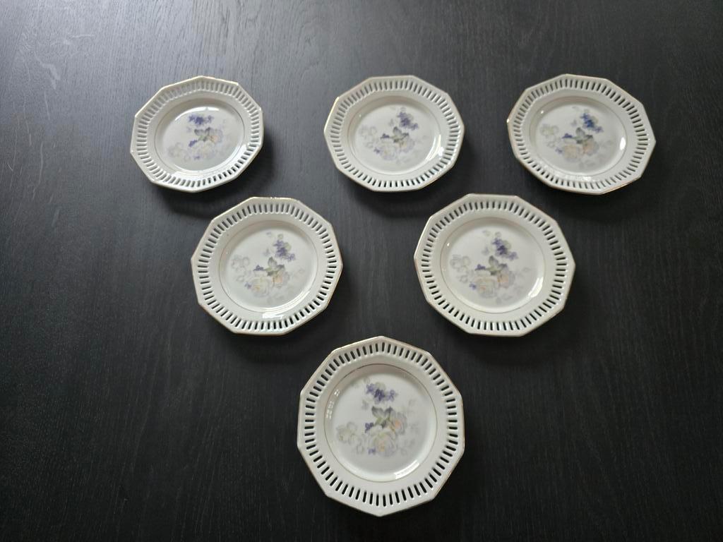 6 Schumann schoteltjes antiek schaaltje bordje porselein oud, Ophalen of Verzenden