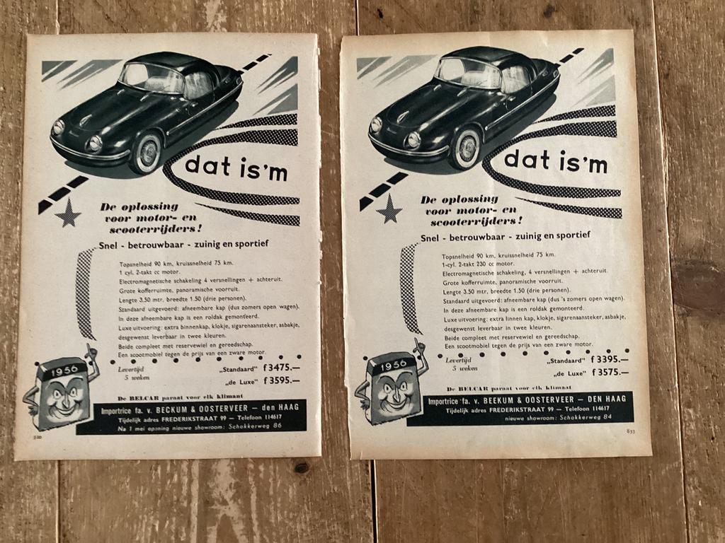 De BELCAR 1956, oplossing voor scooter en motor rijders, Ophalen of Verzenden, Overige merken