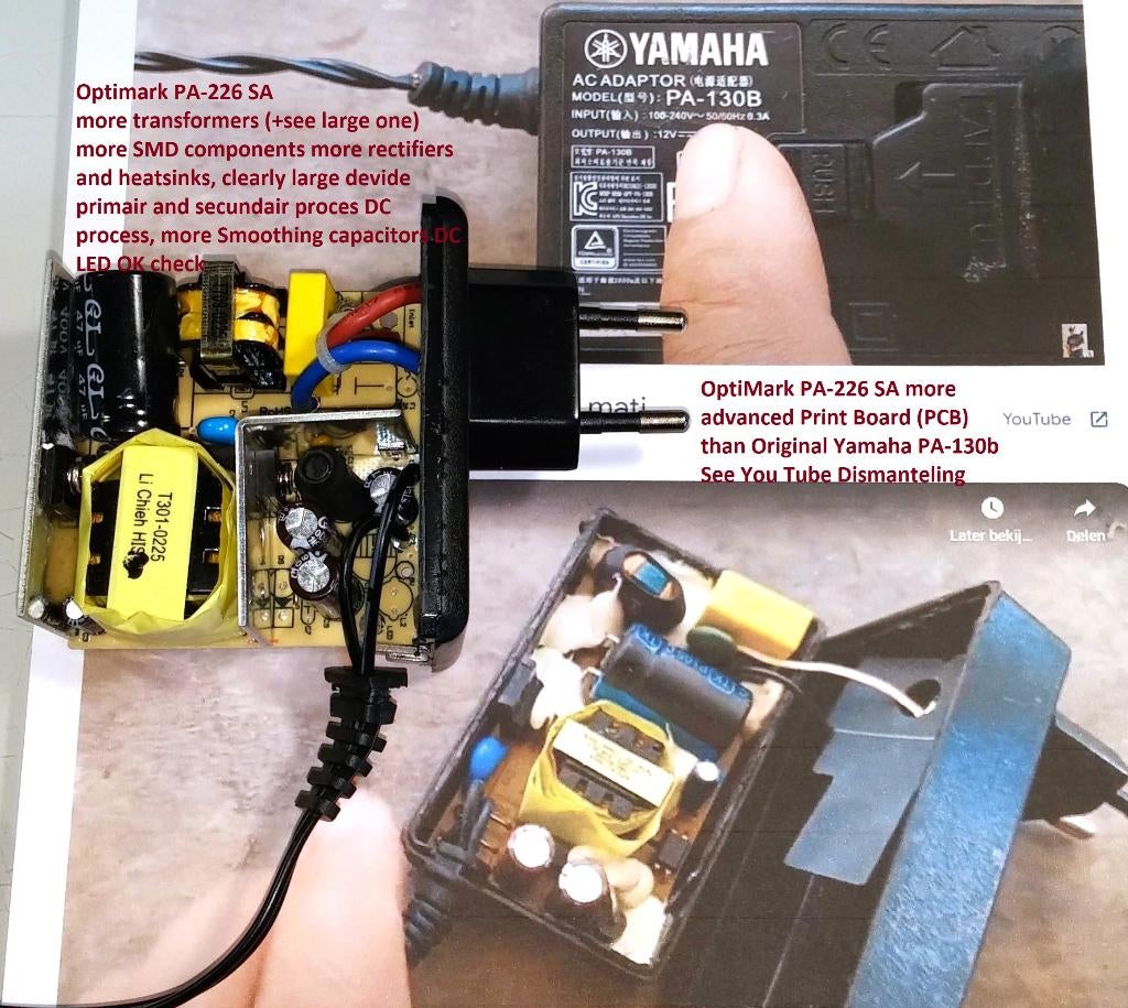 Optimark PA-226 Yamaha 12V 1.5A 2A 3A Keyboard E-Piano Synth, Muziek en Instrumenten, Ophalen of Verzenden, Nieuw, Apparatuur