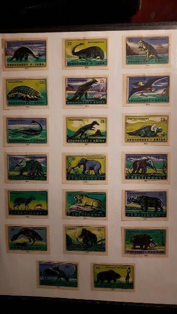 Prehistorische dieren lucifer plaatjes, Ophalen of Verzenden, Gebruikt