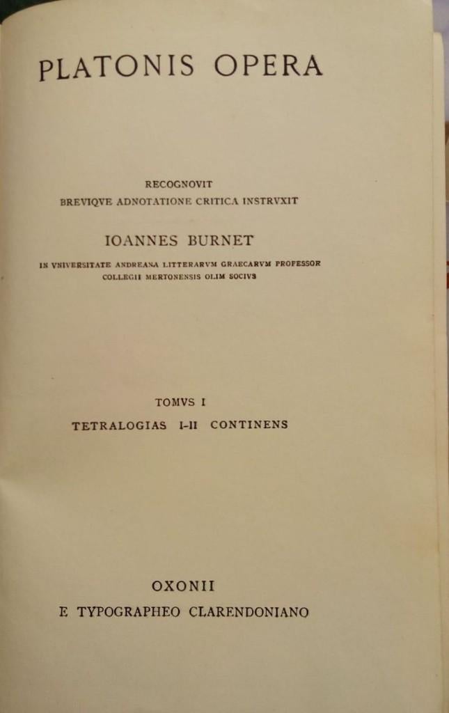 Platonis Opera tomvs I, Boeken, Gelezen, VWO, Verzenden, Joannes Burnet
