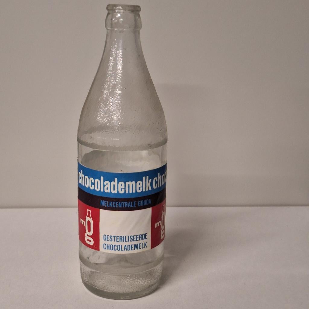 Vintage Melkcentrale Gouda Chocolademelk Fles, Verzamelen, Ophalen of Verzenden, Gebruikt